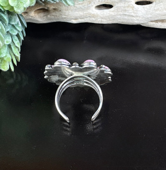 Queen Conch Shell Pink Cluster Ring