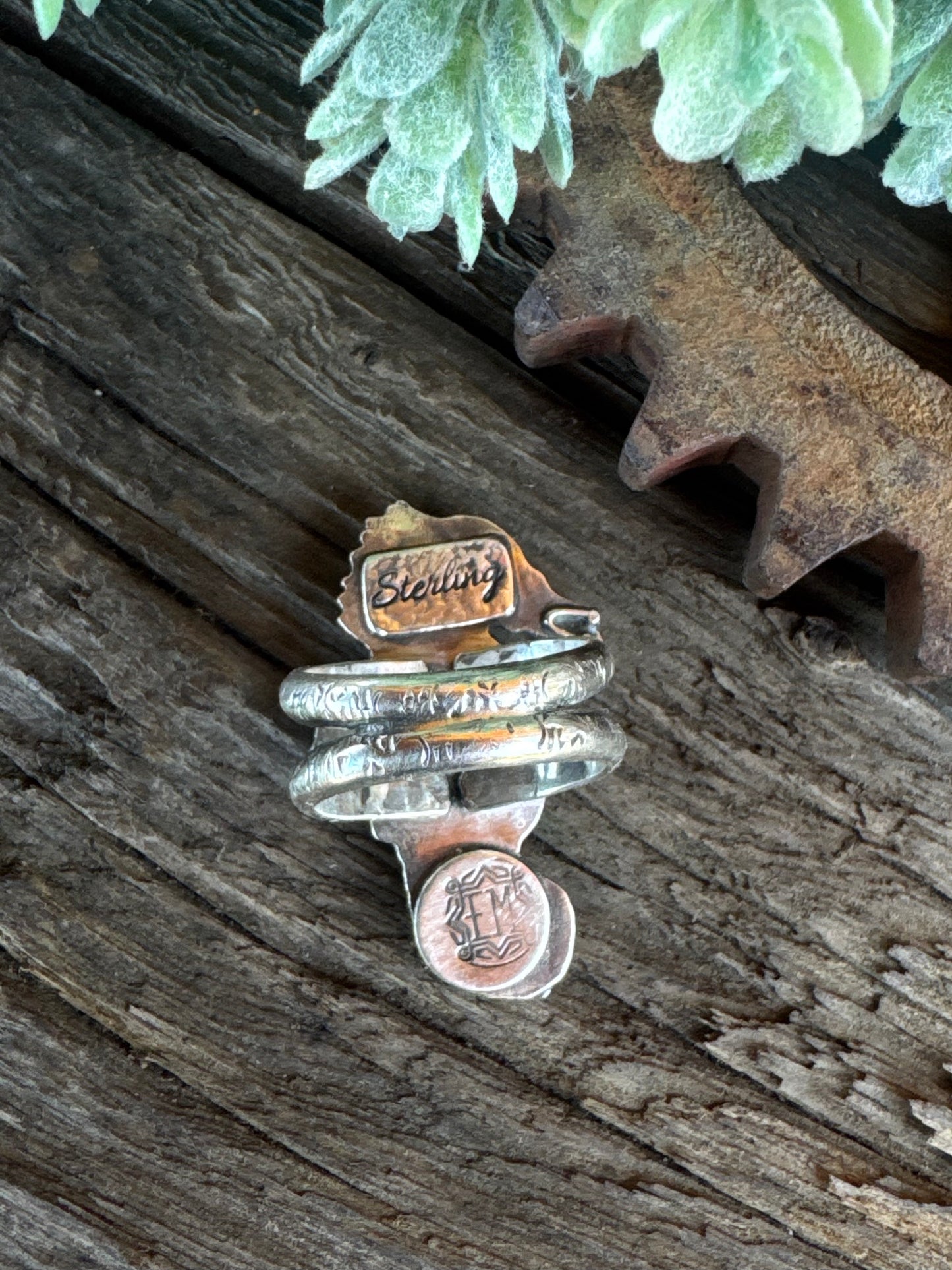 Turquoise Tide-Pool Cowgirl Ring - Seahorse Ring With Turquoise And Tourmaline