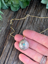 Load image into Gallery viewer, The Luna Mixed Metal Necklace - Sterling Silver, 14k Gold-Filled And Blue Topaz Pendant
