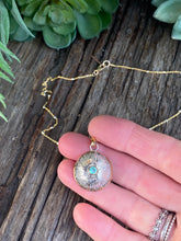 Load image into Gallery viewer, The Luna Mixed Metal Necklace - Sterling Silver, 14k Gold-Filled And Blue Topaz Pendant
