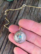 Load image into Gallery viewer, The Luna Mixed Metal Necklace - Sterling Silver, 14k Gold-Filled And Blue Topaz Pendant
