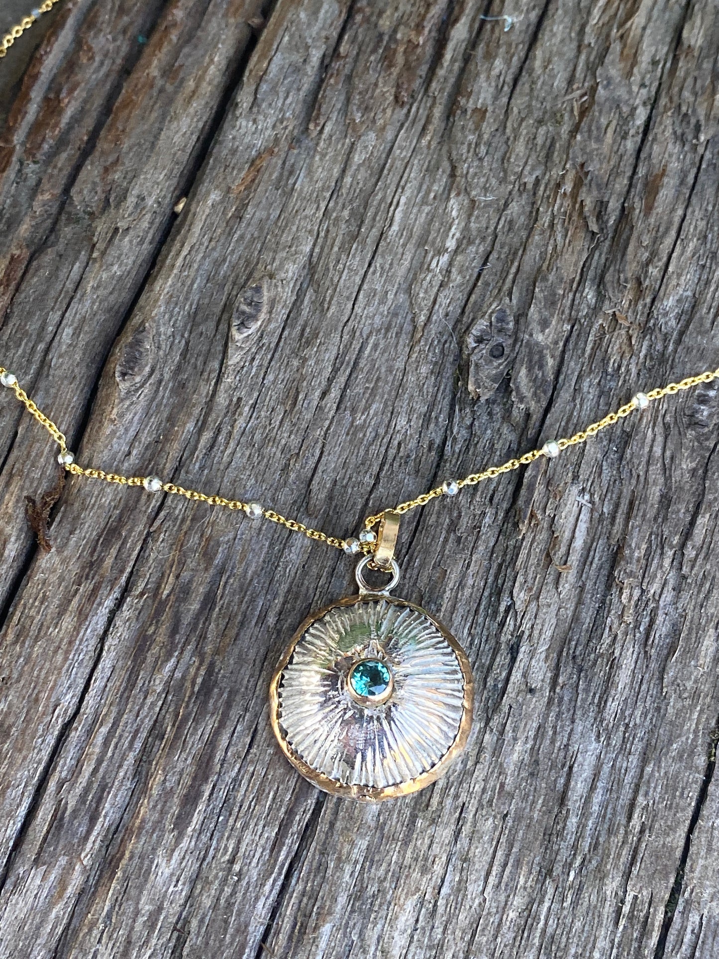 The Luna Mixed Metal Necklace - Sterling Silver, 14k Gold-Filled And Blue Topaz Pendant