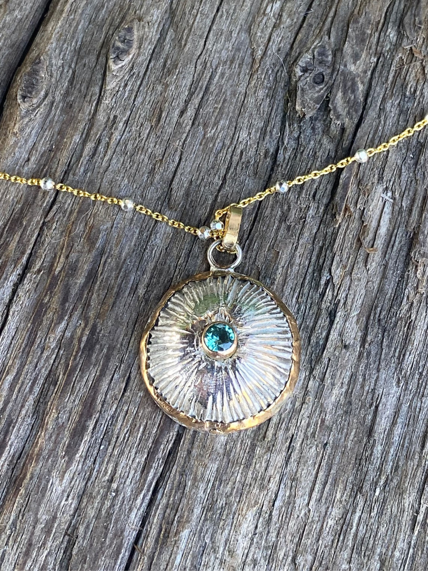 The Luna Mixed Metal Necklace - Sterling Silver, 14k Gold-Filled And Blue Topaz Pendant