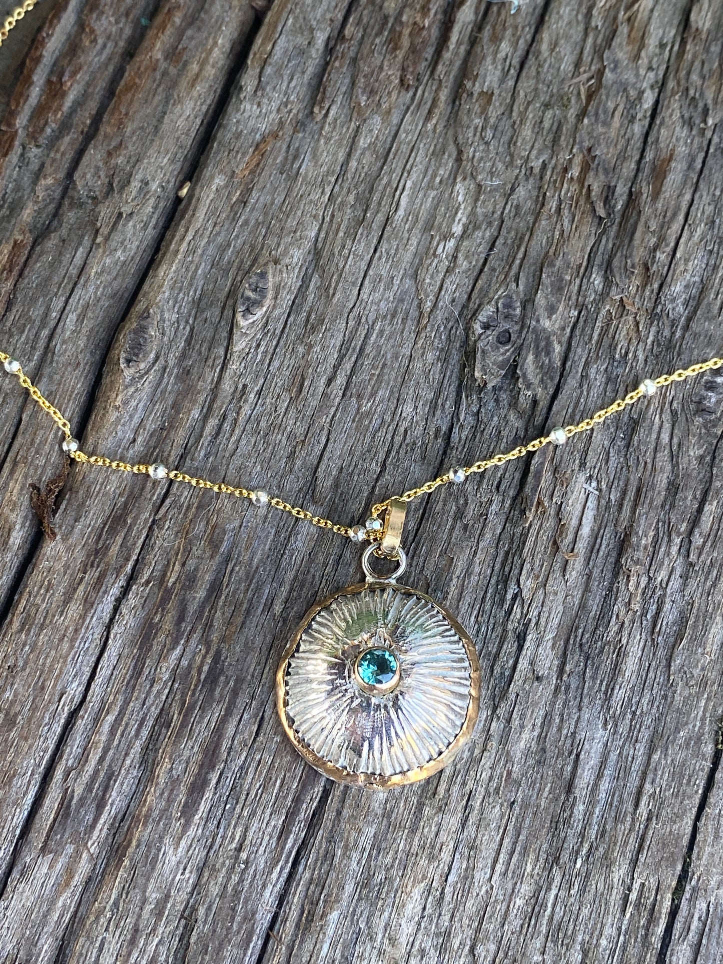 The Luna Mixed Metal Necklace - Sterling Silver, 14k Gold-Filled And Blue Topaz Pendant