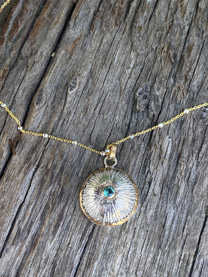 The Luna Mixed Metal Necklace - Sterling Silver, 14k Gold-Filled And Blue Topaz Pendant