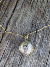 Load image into Gallery viewer, The Luna Mixed Metal Necklace - Sterling Silver, 14k Gold-Filled And Blue Topaz Pendant
