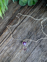 Load image into Gallery viewer, Sacred Heart Necklace - Pink Sapphire, Garnets And Sterling Silver
