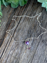 Load image into Gallery viewer, Sacred Heart Necklace - Pink Sapphire, Garnets And Sterling Silver
