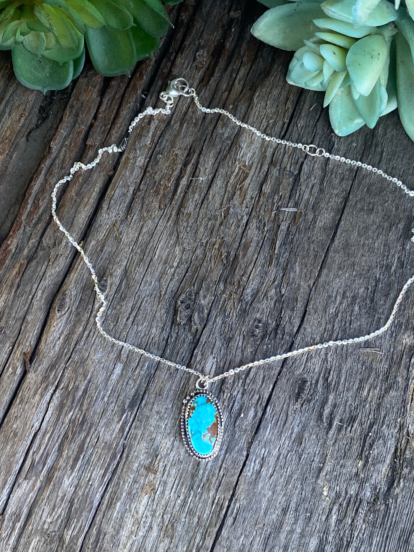 The Dreamer Necklace - Kingman Turquoise And Sterling Silver