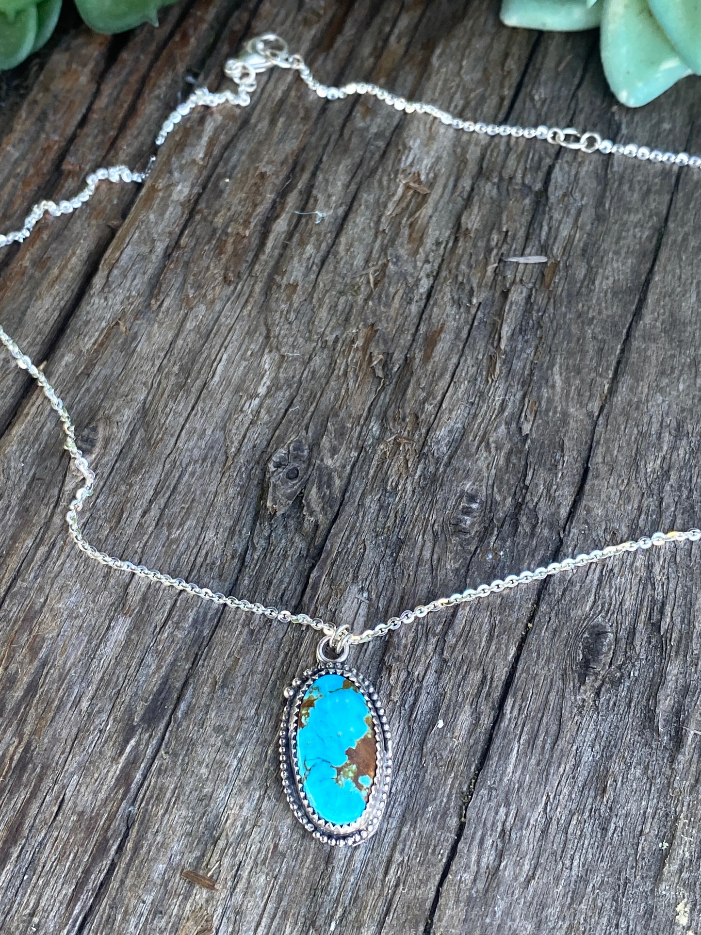 The Dreamer Necklace - Kingman Turquoise And Sterling Silver