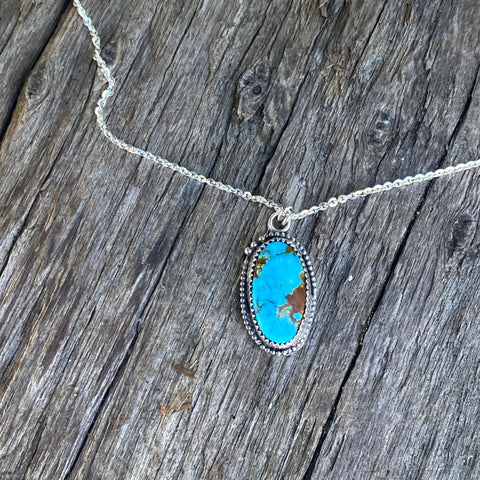 The Dreamer Necklace - Kingman Turquoise And Sterling Silver