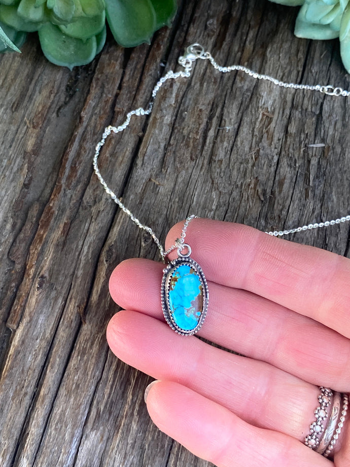 The Dreamer Necklace - Kingman Turquoise And Sterling Silver