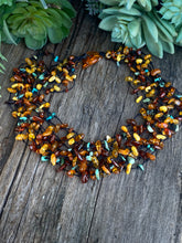 Load image into Gallery viewer, Delightful Necklace - Turquoise, Amber And Citrine Floating Gemstone Necklace -  9 Strand
