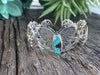 Sterling Silver Butterfly With Kingman Turquoise Cuff Bracelet