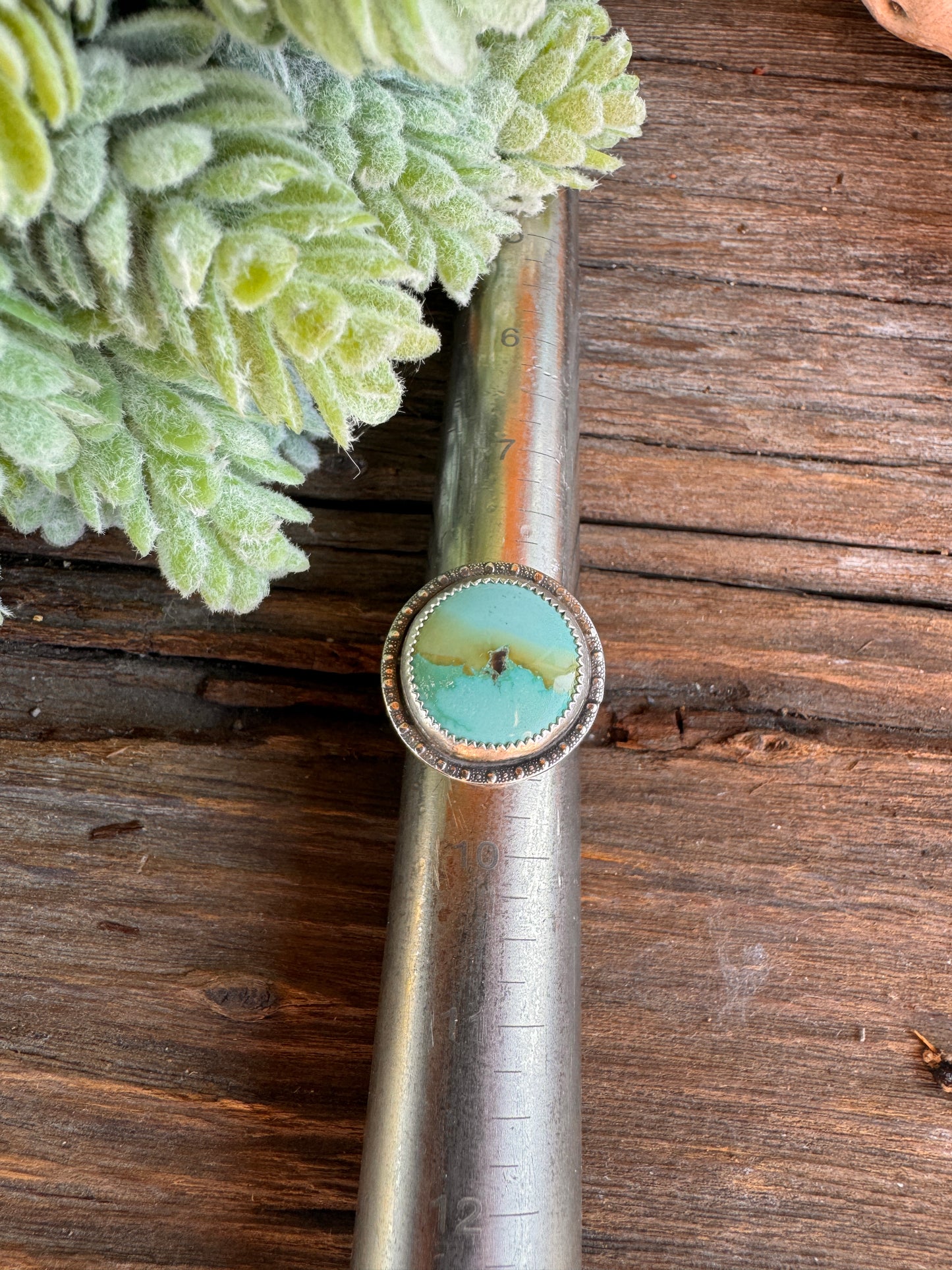 Turquoise Statement Ring - Aqua Blue/Green Turquoise With Amazing Matrix