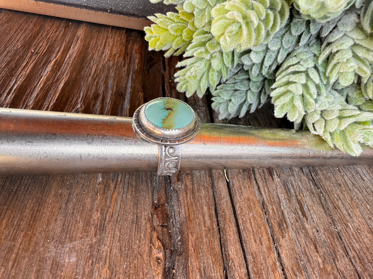 Turquoise Statement Ring - Aqua Blue/Green Turquoise With Amazing Matrix