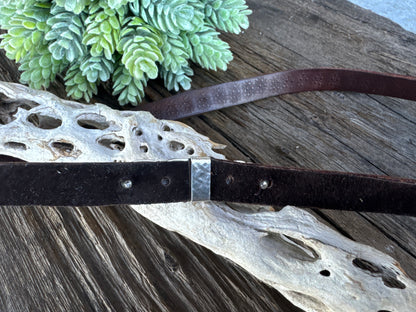 Sterling Silver And Kingman Turquoise Rattlesnake Hat Band On Stamped Leather