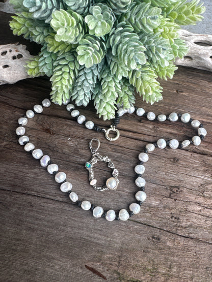Song Of The Sea- Freshwater Pear Australian Opal, Ethiopian Opal & Kunzite Necklace