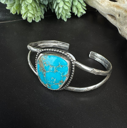 Pilot Mountain Hand Stamped Turquoise Cuff