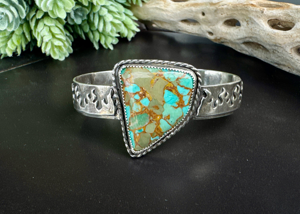 Flaming Hot Turquoise Cuff