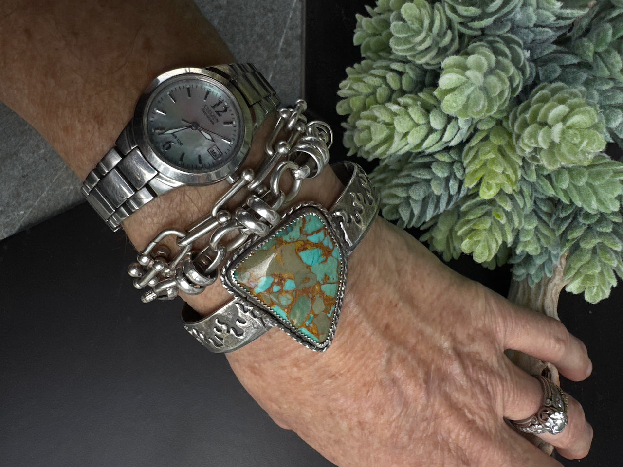 Flaming Hot Turquoise Cuff