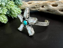 Load image into Gallery viewer, Freshwater Flower Power Pear And Turquoise Sterling Cuff
