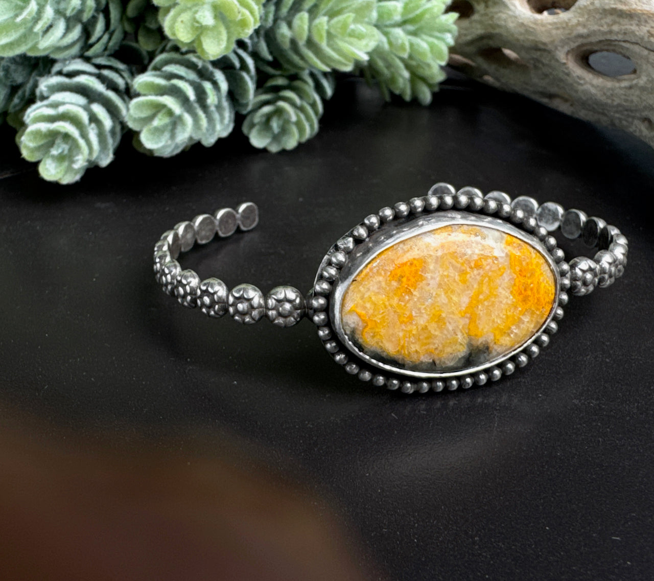 Bumblebee Jasper Sterling Silver Cuff