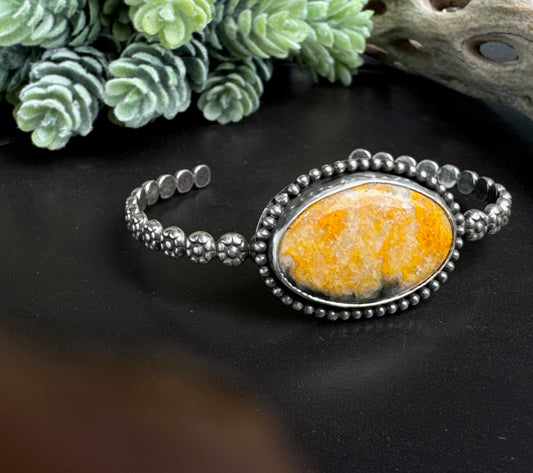 Bumblebee Jasper Sterling Silver Cuff