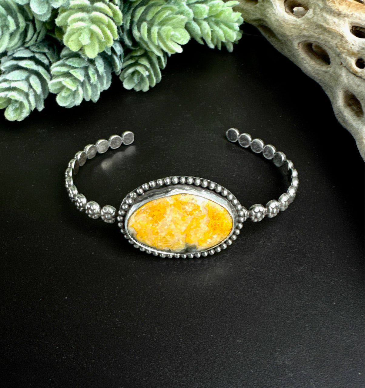 Bumblebee Jasper Sterling Silver Cuff