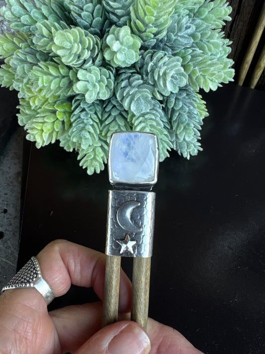 Rainbow Moonstone Hair Stick