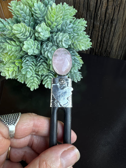 Soft Pink Rose Quartz Peace Hair Stick