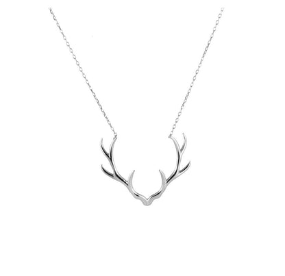 Sterling Silver OR Gold Filled Antler Necklace With Gemstone