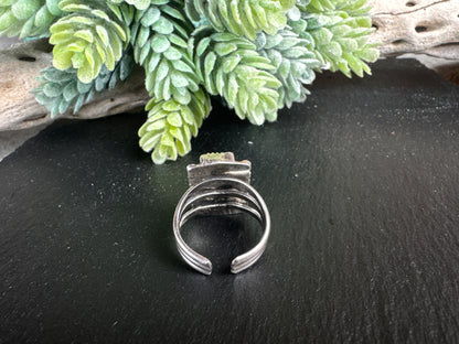 Sterling Silver And Gemstone Bar Rings - Triple Band Adjustable