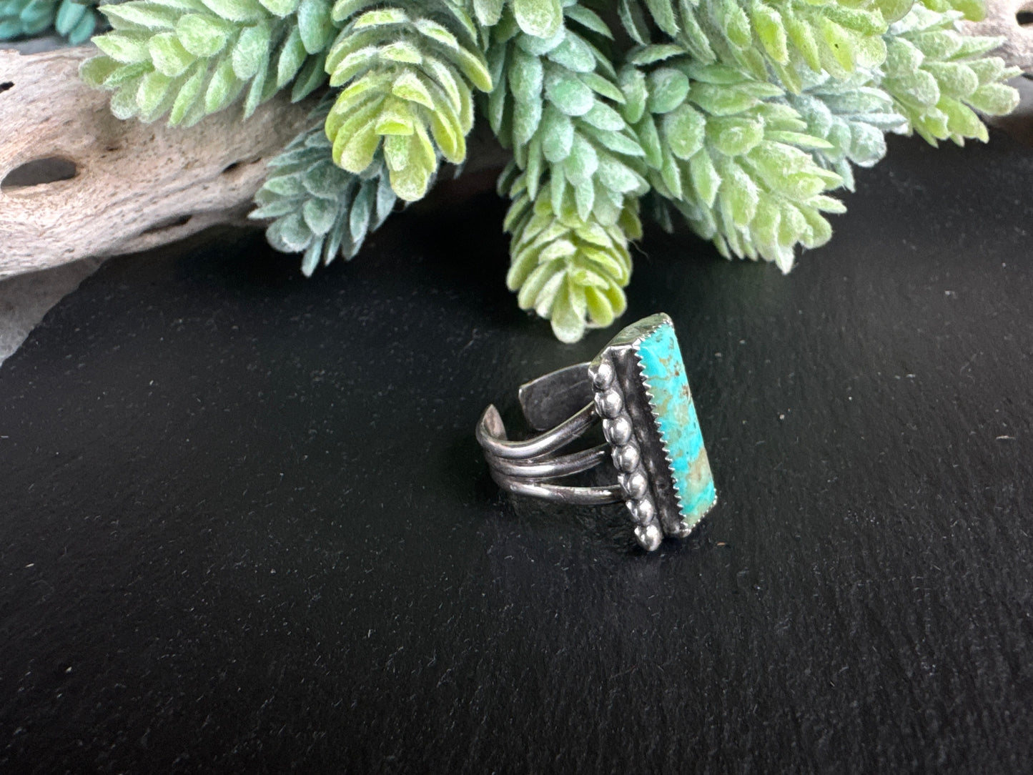 Sterling Silver And Gemstone Bar Rings - Triple Band Adjustable
