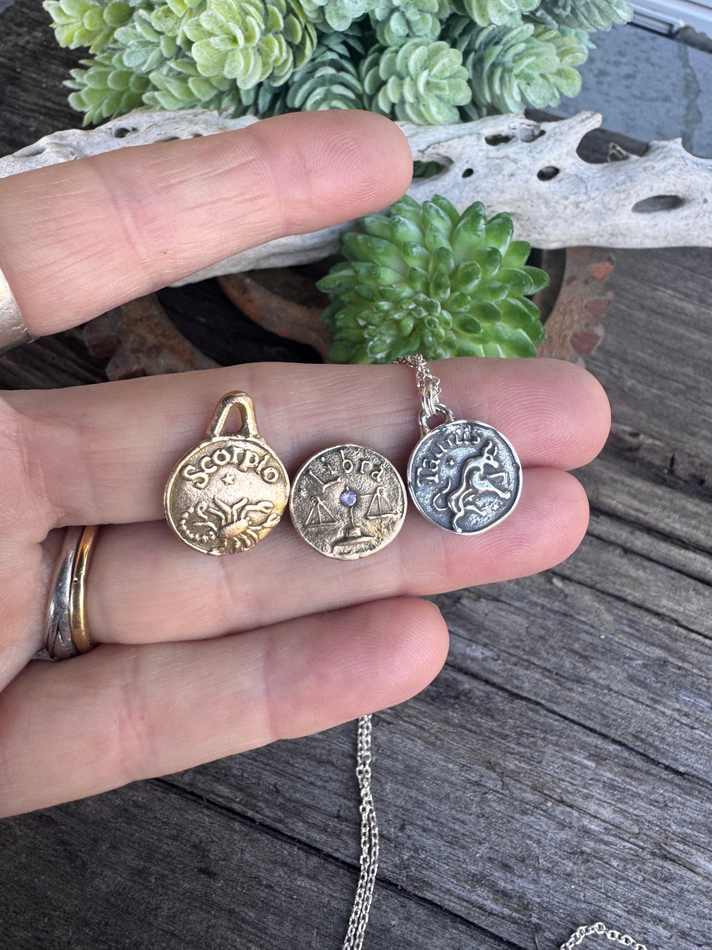Small Astrology Charm Necklace - Silver Or Gold Astrology Sign Charms