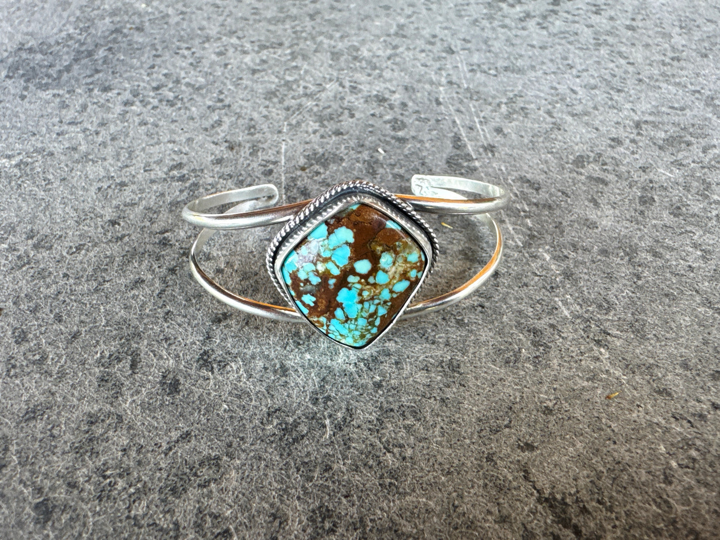 Kingman Turquoise Triangular Sterling Silver Cuff