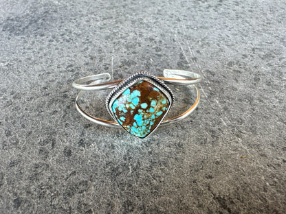 Kingman Turquoise Triangular Sterling Silver Cuff