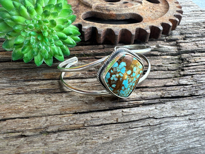 Kingman Turquoise Triangular Sterling Silver Cuff