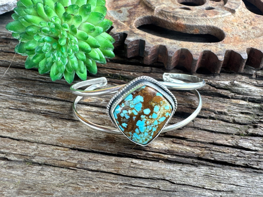 Kingman Turquoise Triangular Sterling Silver Cuff