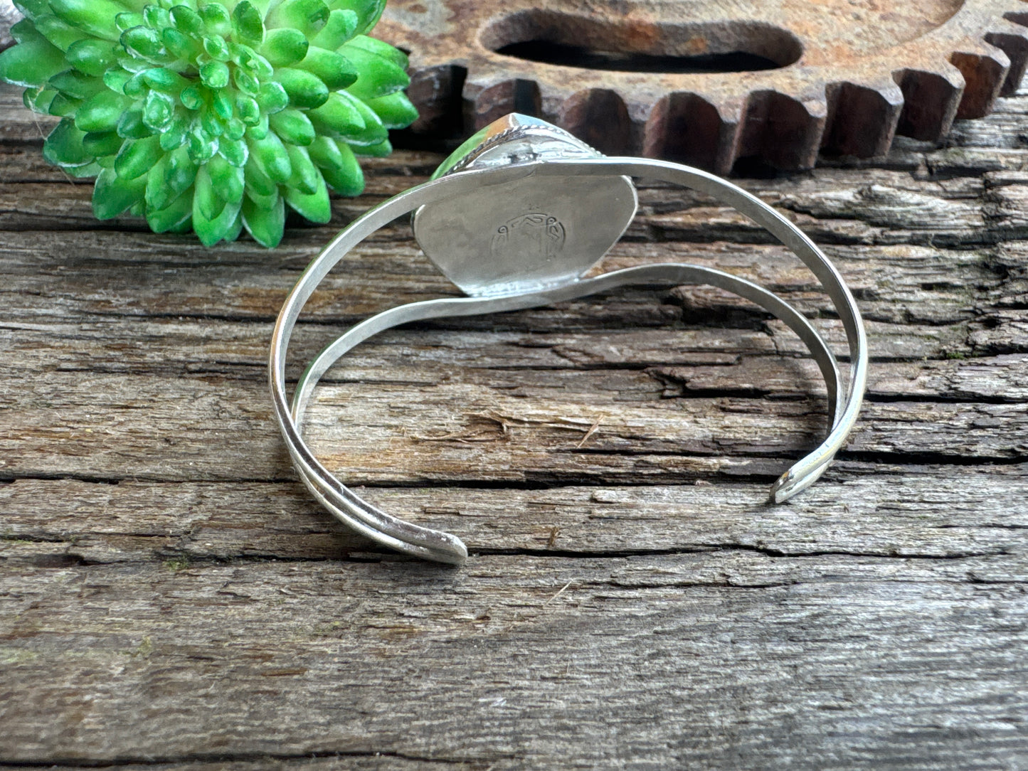 Kingman Turquoise Triangular Sterling Silver Cuff