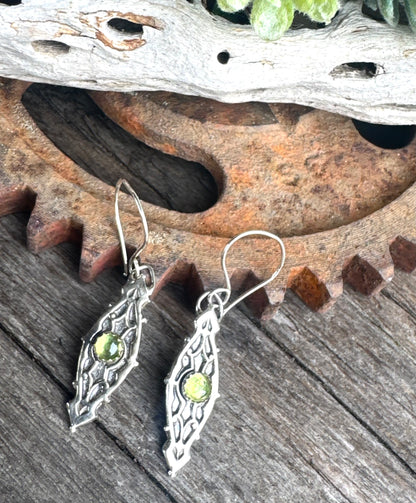 Baja Lime Earrings - Peridot And Sterling Silver Dangle Earrings