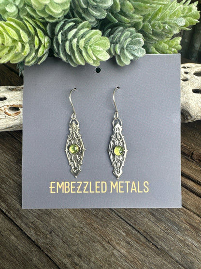 Baja Lime Earrings - Peridot And Sterling Silver Dangle Earrings