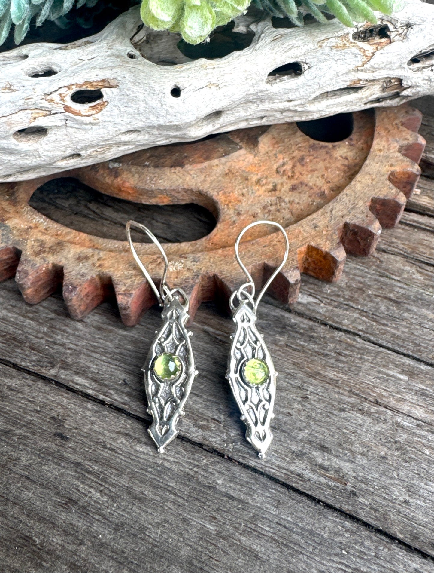 Baja Lime Earrings - Peridot And Sterling Silver Dangle Earrings