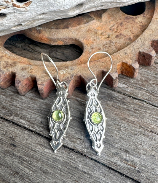 Baja Lime Earrings - Peridot And Sterling Silver Dangle Earrings