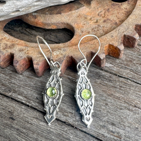 Baja Lime Earrings - Peridot And Sterling Silver Dangle Earrings