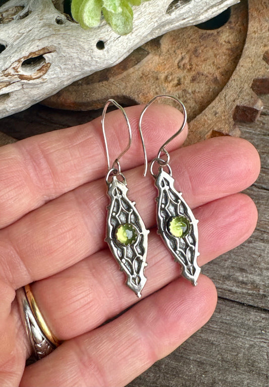 Baja Lime Earrings - Peridot And Sterling Silver Dangle Earrings