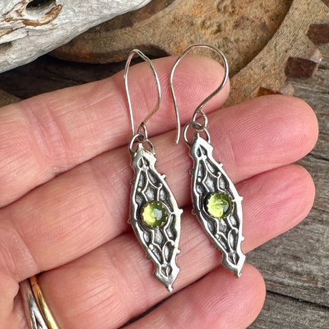 Baja Lime Earrings - Peridot And Sterling Silver Dangle Earrings