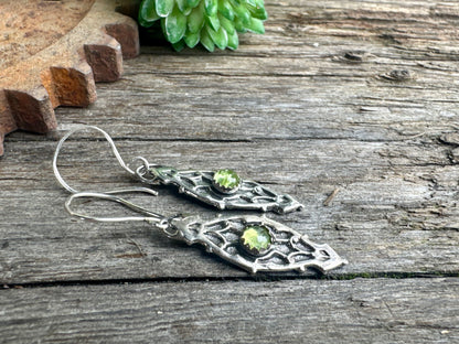 Baja Lime Earrings - Peridot And Sterling Silver Dangle Earrings