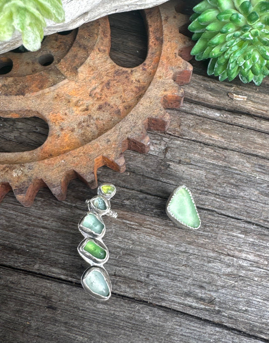 Shore Thing Cuff Earring - Sterling Silver & Sea Glass Cuff Earring