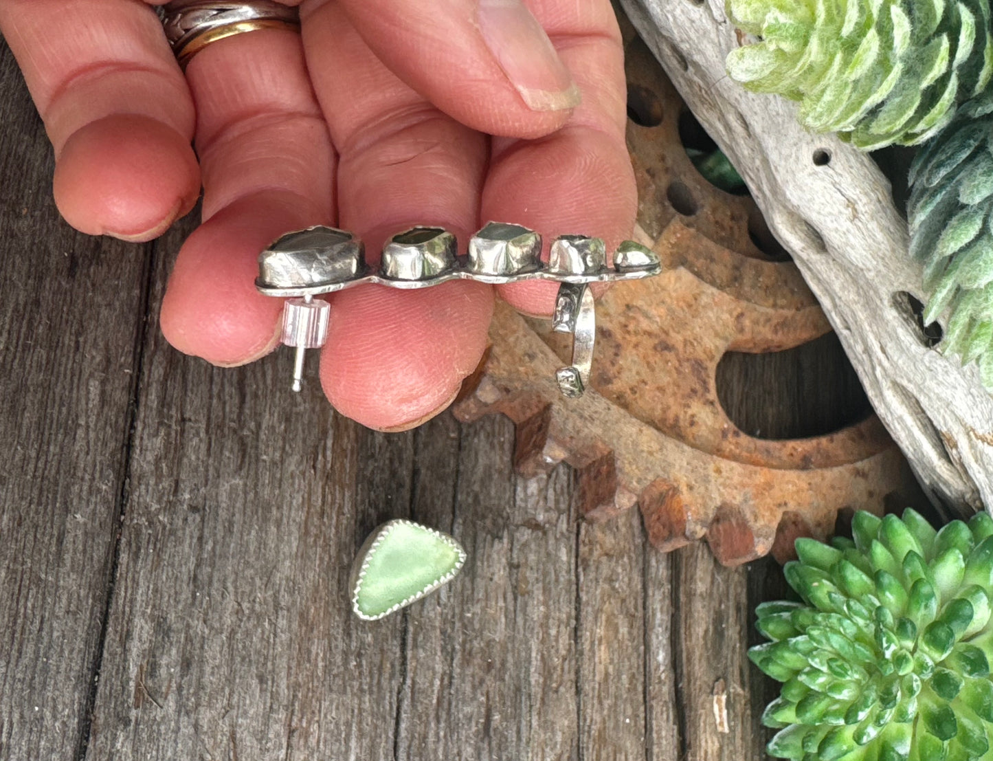 Shore Thing Cuff Earring - Sterling Silver & Sea Glass Cuff Earring